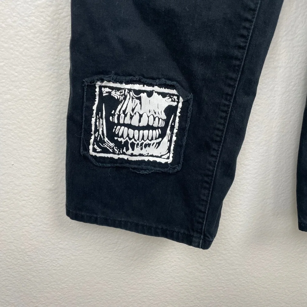 Hot Topic Social Collision Mens Pants Sz 30x32 Black Denim Emo Alt Punk Goth